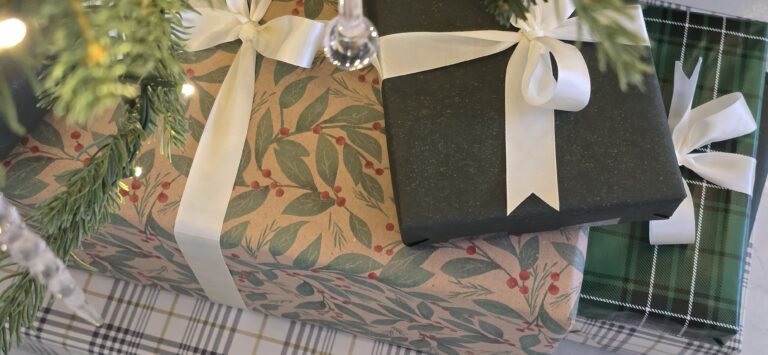 Wrapped Christmas Gifts under a tree
