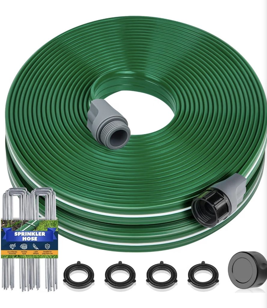 Close up of a flat garden hose